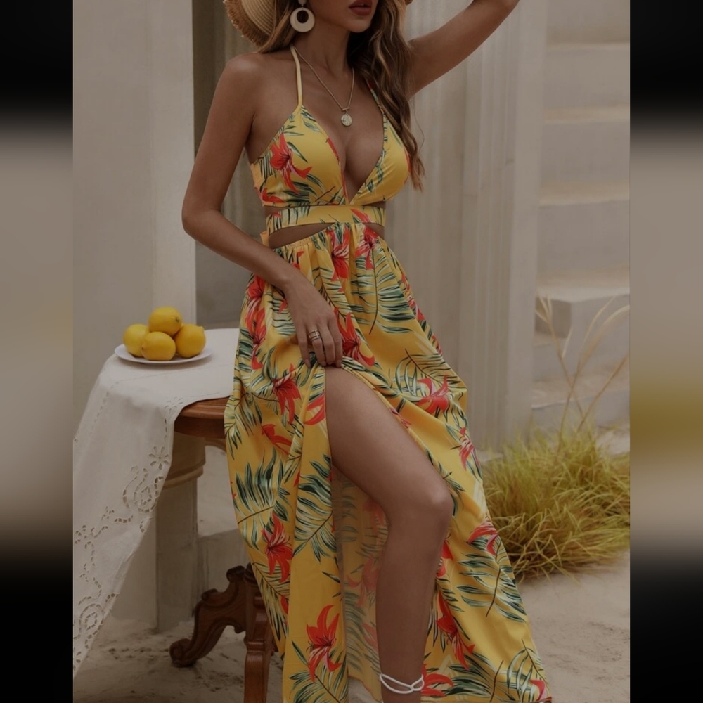 Yellow maxi dress